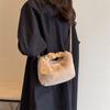 Bolso pequeño versátil de moda para otoño e invierno para mujer, nuevo bolso de hombro de felpa texturizada, bolso cruzado de estilo extranjero con pelo, 2025