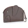Bolsa para Monedas de Piel de Vaca de Primera Capa para Mujer, Bolso Mini Corto, Llavero de Elefante Japonés Lindo, Ultra Delgado, Bolsa para Monedas, Piel Genuina