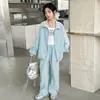 Traje de Niña Primavera 2026 Nuevo Casual Encaje Volante Mediano y Grande Niños Conjunto de Dos Piezas Primavera y Otoño Ropa Deportiva Elegante Moderno