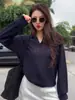 Polo de Punto Hueco Estilo Francés para Mujer, Atuendo de Principios de Otoño con un Estilo Chic de Alta Gama y Único Lazy Old Money, Top con Cuello Camisero