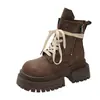 Botas Martin Femininas Moda Outono Inverno 2024 Estilo Britânico Retro Botas Individuais Versão Coreana Comércio Exterior Solado Macio Solado Grosso Botas Curtas Atacado