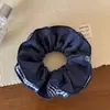 Lenço Quadrado Pequena Flor Xadrez Preto e Branco Coreano Gravata de Cabelo Novo Design de Nicho Bola de Flor na Cabeça Camada Dupla Acessórios de Cabelo Faixa de Cabelo