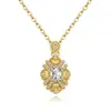 El Collar de Orquídea Más Vendido de Xiaohongshu, Colgante de Girasol con Moissanita Brillante, Plata de Ley 925, Lujo Accesible y Oro Exquisito