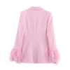 Comercio Exterior Elegante Verano Elegante Moda Traje de Pantalón Recto Chaqueta Estilo Europeo y Americano Estilo Nuevo para Mujer