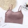 Internet Celebrity 646 Solid Color Thread Beautiful Back Tube Top Wrap Underwear Ajustável Alça de Ombro Sem Costura Esportiva para Mulheres