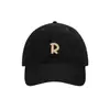 Gorra de Béisbol Bordada con Letra R Estilo Coreano para Mujer, Circunferencia de Cabeza Grande, Hace que la Cara Parezca Más Pequeña, Versátil Casual Protección Solar Sombrero para el Sol