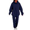 Sudadera Transfronteriza 2025 Estilo Primavera y Otoño para Mujer Color Sólido Tela de 220g Conjunto de Sudadera con Capucha de Dos Piezas