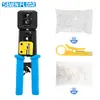 Alicate de Crimping de Sete Andares para Cabo de Rede Ethernet RJ45, Ferramenta de Crimping Pesada Tipo Catraca