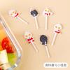 Halloween Palillos de Plástico para Pastel Palillos de Fruta Cóncavo Hombre Palillos Tenedores de Fruta Suministros para Fiesta Decoración de Cupcake