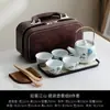 Juego de Té de Viaje Verde Montaña Retro, Una Tetera y Cuatro Tazas, Recuerdos para Eventos de Empresa, Regalos de Negocio, Productos Culturales y Creativos Estilo Chino, Tendencia Nacional