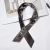 Lenço de Seda Estreito Estilo Europeu e Americano Chique Fita Estampada Lenço Veludo Fino Fashion Retrô Lenço Faixa de Cabelo Feminina Gravata Bolsa