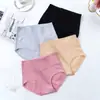 Calcinha de algodão lisa de cor sólida de cintura alta para mulheres, modeladora da cintura, levanta-barriga, confortável, respirável, calça modeladora pós-parto