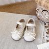 Zapatos de Cuero para Niños 2025 Primavera y Verano Nuevos Estilo Coreano Versátiles Zapatos de Princesa con Lazo Zapatos Planos para Niñas Zapatos de Bebé
