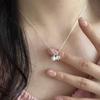 Collar de perlas de amor de lujo para mujer, cadena de clavícula que combina con todo, accesorios sin color, ideal para otoño e invierno.