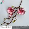 Pintura de Magnólia com Três Cabeças Phalaenopsis com Três Cabeças Decoração de Paisagem Interna para Casa Flor Artificial Layout de Fundo Externo Flor de Seda