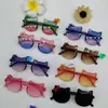 2025 Nuevas Gafas de Sol de Moda sin Marco de Color Gradiente Multicolor Oso Lindo para Niños Gafas de Sol Transparentes