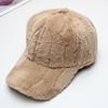 Gorra de Piel de Conejo para Mujer Moda Invierno Combinable Color Sólido Cálida Gorra de Béisbol de Placa Ligera para Hombre Sombrero Casual Grueso de Felpa