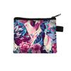 Monedero floral para mujer, tarjetero portátil, monedero, llavero, tarjetero, pequeño cuadrado