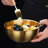 Tazón para ensalada de frutas de acero inoxidable dorado estilo coreano, tazón para salsa de pepinillos para barbacoa, olla para huevos para batir para hornear en la cocina