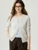 ¡Suave y Versátil! Nuevo cárdigan de cachemir Otoño/Invierno para mujer 100% cachemir puro Tejido de punto acanalado adelgazante Prendas de abrigo