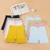 Pantalones de seguridad de verano para niñas, leggings antiluz para niños, pantalones de tres piezas de modal con orejas de mariposa, pantalones cortos para bebé