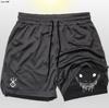 Shorts de fitness de doble capa Ghostface entrenamiento de culturismo deportes para hombre dos en dos estampado de animación 2D playa al aire libre secado rápido