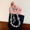 Nueva Cadena para Teléfono Móvil Cadena Colgante de Cristal Diseño de Gama Alta Pequeño Nicho Sentido del Diseño Exquisito Correa Colgante de Muñeca para Mujer Accesorios para Bolsos