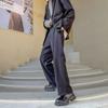 Pantalones cortos vibe diseño oversize sentido de la moda sentido nicho pantalones de calle llamativos para hombre sentido vertical pantalones de pierna ancha con abertura