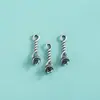 Plata de Ley S925 Accesorios Vintage Patrón Trenzado de Cuerda de Cáñamo Cadena Extendida Colgante Conector de Cuerda DIY Hecho a Mano Pulsera Joyería