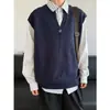 Chaleco de punto 19otiwtt simple casual retro estilo universitario, unisex color liso, estilo neutro, sin mangas, para poner