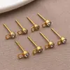 Pendientes de Acero Inoxidable Chapados en Oro con Forma de Taza de Coche y Pedrería Colgante, Accesorios para Pendientes Hechos a Mano DIY