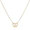 Bajo el Árbol Banyan Plata de Ley S925 Estilo Japonés y Coreano Nicho Nudo Alcalino Corazón Collar para Mujer, Diario Simple Bañado en Oro de 14K Gargantilla