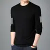 [Envio Rápido] Camiseta Masculina de Manga Longa, Roupa Íntima Masculina de Outono, Corte Amplo, Camada Base Elástica, Camiseta Masculina Estampada