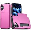 Tarjeta de comercio exterior Funda de teléfono anti-flexión para iPhone16 para iP 16plus deslizante doble tarjeta Cubierta protectora SGP