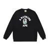 Bape Ape Head marca de moda unisex cuello redondo manga larga algodón estampado holgado chaqueta sudadera de otoño e invierno para hombre