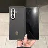 Adecuado para Samsung Galaxy Z Fold 7 Nueva Funda Plegable de Cuero Genuino para Teléfono Móvil W26 Simple Doble Eje Central Moda Alta