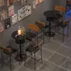 Silla de Bar Retro con Respaldo de Hierro, Silla de Bar Alta, Silla de Bar Transparente, Combinación de Mesa Alta y Sillas de Bistro para Uso Comercial