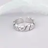 Anillo de Temperatura de Piedra Vintage Personalidad Masculina Anillo de Dedo con Grietas de Moda Plateado Antiguo Desgastado Anillo para Hombre