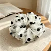 Scrunchie de Organza com Bolinhas Estilo Coreano para Mulheres, Elástico Dupla Camada de Alta Qualidade para Coques, Acessório de Cabelo para o Verão