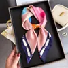 Pañuelo de Seda Estampado en Contraste Verde Fresco, Chal de Alta Gama, Bufanda para el Cuello con Protección Solar, Pañuelo Cuadrado Pequeño, Pañuelo para la Cabeza, Bufanda para Mujer