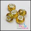 Cuentas de agujero grande al por mayor color champán cuentas de vidrio tallado de agujero grande color 14mm cuentas planas de cristal cuentas sueltas