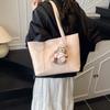 Bolsa Tote Grande de Cor Contrastante Moda Feminina 2025 Nova Versátil Couro Macio Cor Sólida Bolsa de Ombro para o Dia a Dia