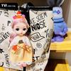 Llavero de muñeca Barbie de dibujos animados para mujer, bonito y a la moda, exquisito juguete de princesa para vestir, bolso colgante