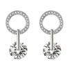 Desejo venda quente luxo brincos redondos moda tremendo grandes brincos nus brincos de platina banhados a casamento duplo cristal zircão brincos