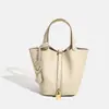 Bolso de Mano para Mujer Piel de Vaca de Primera Capa Cesta de Verduras 2025 Popular Bolso Cubo Pequeño Bolso de Mano Bolso de Mano de Gran Capacidad