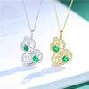 Nuevo Estilo Elegante Colgante Natural de Esmeralda Calabaza Auspiciosa Cadena de Clavícula Simple de Plata 925 Seiko Collar para Mujer Joyería