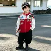 Chaqueta de Motociclista para Niños de Primavera y Otoño Estilo Coreano Chaqueta Guapa Moderna y Genial para Niños Pequeños y Niños Pequeños Top Elegante