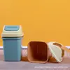 Cubo de Basura Hogareño Estilo Nuevo Baño Inodoro con Tapa Tapa Abatible Ranura Cocina Tipo Mecedora Papelera Sala de Estar