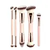 Set de 5 Brochas de Maquillaje Doble Cara Transfronterizo, Brocha para Base y Rubor, Brocha de Contorno de Tres Colores con Cerdas Suaves, Brocha para Polvo Suelto, Herramientas de Belleza de Comercio Exterior
