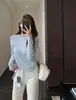 El resorte no está tarde. Artefacto para combinar Otoño e Invierno ~ Camiseta de manga larga cómoda, cálida y adelgazante para mujer, Nueva capa base